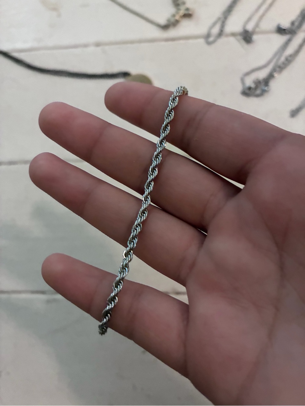 SILVER ROPE CHAIN BRACELET - Picture 3 of 5